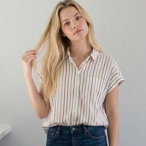 Madewell The Central Shirt Oversized Cotton Workwear Cottagecore Womens Top XXS